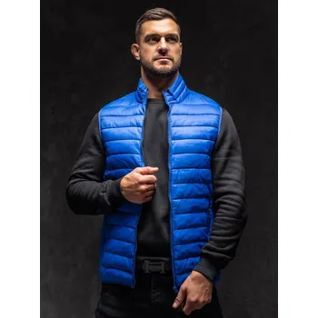 Pánská vesta Modrá pánská prošívaná vesta bez kapuce Bolf LY32A1 - M