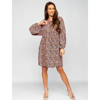 Dámské šaty Černé dámské květinové šaty Bolf 3019 - One size