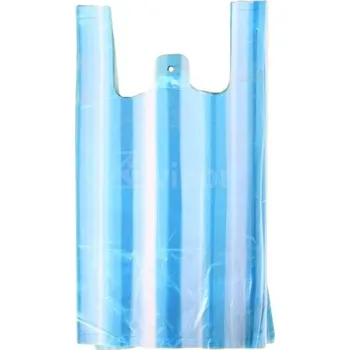 Nákupní taška CZ Taška mikroten 4kg/100ks bílo-modré pruhy