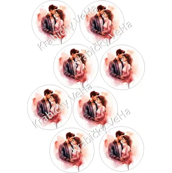 Jedlá dekorace na dort Fondánový list A4 motiv "Kolečko " na vykrajovátko 7 cm