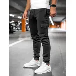 Černé pánské silné teplákové jogger kalhoty Bolf JX326A - M