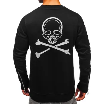 Pánská mikina Černá pánská mikina bez kapuce s potiskem Bolf MF2014 - M