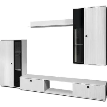 Pohovka SORENTA NEW LAMELY - byt. stěna lamino Bílá/ bílá (SALSA WH/WH01=2balíky) "LP" (K150-Z)