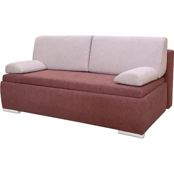 Pohovka GULIVER LUX (Gordia 160lux- tvarované područky) - pohovka rozkládací látka korpus, matrace SVĚTLE VÍNOVÁ SS25 / opěrné polštáře, područky STARORŮŽOVÁ SS26, nohy bílá DS kolekce "FN" (K250-Z)