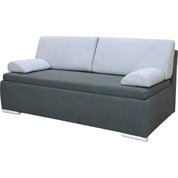 Pohovka GULIVER LUX (Gordia 160lux- tvarované područky) pohovka rozkládací látka korpus, matrace TMAVĚ ŠEDÁ SS22/ opěrné polštáře, područky SVĚTLE ŠEDÁ SS18, nohy bílá DS kolekce "FN" (K250)
