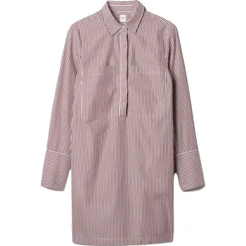 Dámské šaty Dámské šaty GAP LS STRIPE POPOVER M Červená, Bílá