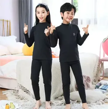 Dívčí pyžamo Dětské termo pyžamo (termo spodní prádlo) Barva: Černá, Velikost: 170 (13-14 let)