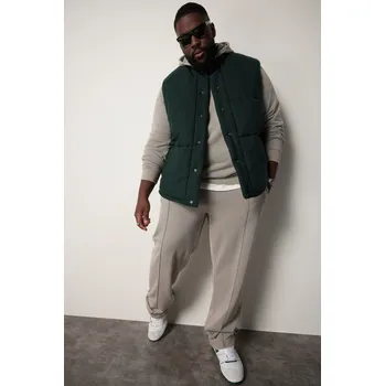 Pánská bunda STHUGE, Plus size STHUGE flanelová vesta, zateplená, stojáček, do 8XL pro plnoštíhlé nadměrná velikost, 831896137-1907, zelený, 8XL, Plus size oblečení, Oblečení pro vysoké muže, Nadměrné velikosti, Oblečení pro plnoštíhlé.