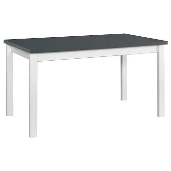 Jídelní stůl ALBATROS 1 (ALBA 1) - jídelní stůl rozkládací - lamino Grafitová/nohy+sokl Bílá - kolekce "DRE" (K150-E)