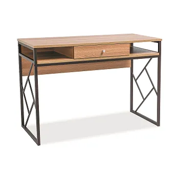 Psací stůl PABLO B - psací stůl - MDF - dub / kov tm. hnědá(TABLOB=1BALÍK) (S) (K150)