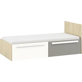 Postel DIVO 1702 -postel sÚP a roštem,lamino Buk fjord/dvířka bílá/šedá (ML) (DROP1702(1701)) (K150)