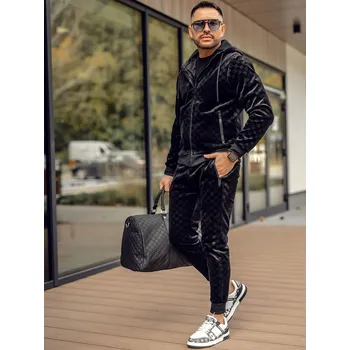 Oblečení a móda Černá pánská velurová souprava Bolf 3B115 - 2XL