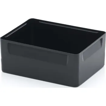 Vkládací boxy Dvojnásobné dělení příčné 26,6 x 18,4 x 10 cm - Dopravní černá - materiál: PS - EK 2/100 43