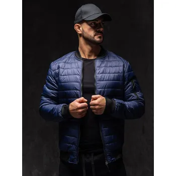 Tmavě modrá pánská prošívaná přechodová bunda bomber Bolf MY-02A1 - XL