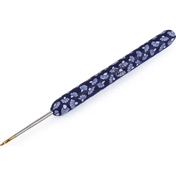 Nástroj na niť a příze Háček na háčkování se silikonovou rukojetí, se zlatou špičkou