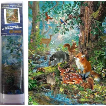 Puzzle E-myslivost Diamantové malování - Lesní zvířátka 30x40cm