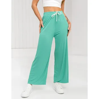 Oblečení a móda Zelené dámské šíroké textilní kalhoty Bolf W7956 - 2XL