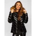 Černo hnědá dámská prošívaná zimní bunda s kapucí Bolf 5M773 - L