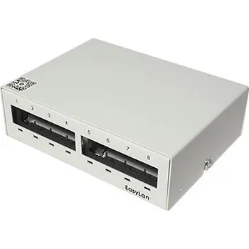 Patch panel EasyLan Patchpanel pro keystone moduly STP, 8 portů, neosazený, šedý (CKVPL0081E)