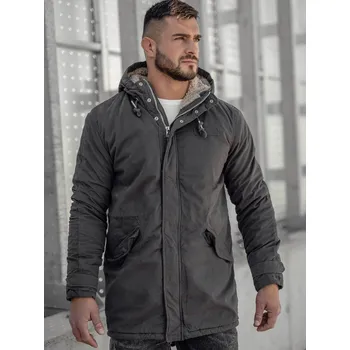 Pánská parka Grafitová pánská zimní bavlněná parka Bolf EX838A - S