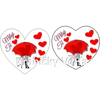 Jedlá dekorace na dort Fondánový list A4 motiv "Srdíčka z lásky" na vykrajovátko 8x7,5 cm