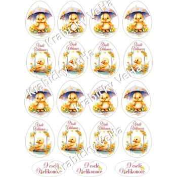 Jedlá dekorace na dort Fondánový list A4 motiv "Velikonoční vejce " 5 cm
