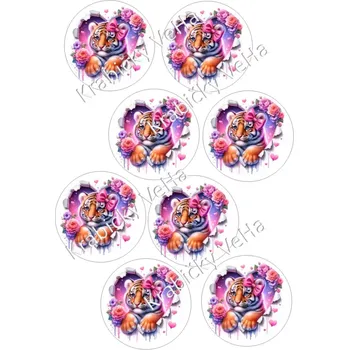 Jedlá dekorace na dort Fondánový list A4 motiv "Kolečko " na vykrajovátko 7 cm