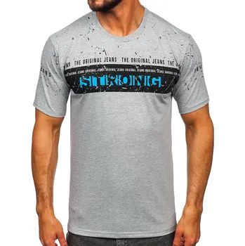 Pánské tričko Šedé pánské tričko s potiskem Bolf 14204 - M