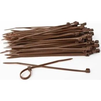 Stahovací páska LEGI Plastové stahovací pásky 200 mm (100 ks), hnědá