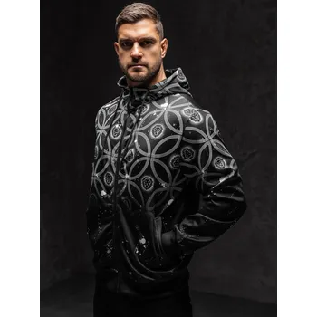 Pánská mikina Černá pánská mikina na zip s kapucí Bolf 27B8122A1 - M