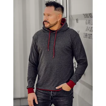 Pánská mikina Antracitová pánská mikina s kapucí Bolf 145380 - S