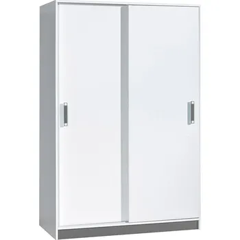 Šatní skříň TRUFEL 14 - Skříň šatní - posuvné dveře (Trafiko 14) - bílá/šedá (DO) (K150-Z)