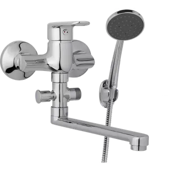 Vodovodní baterie JB Sanitary Nástěnná umyvadlová a sprchová baterie FINERY, rozteč 100 mm, s příslušenstvím, ramínko 300 mm F10 31 11