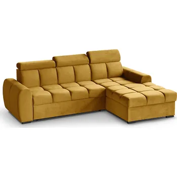 Sedací souprava GEMMA ROHOVÁ -PRAVÁ sedací souprava - látka HOŘČICOVÁ Bluvel 68 (GOMEZ - L=2balíky) - kolekce "MRS" (K250-E)NOVINKA