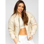 Béžová dámská přechodová prošívaná bunda bomber Bolf 82556 - M