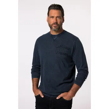 Pánské tričko JP1880, Plus size Tričko s dlouhými rukávy JP1880, vintage vzhled, výšivka, do 8XL pro plnoštíhlé nadměrná velikost, 834432130-1907, modrý, 8XL, Plus size oblečení, Oblečení pro vysoké muže, Nadměrné velikosti, Oblečení pro plnoštíhlé.