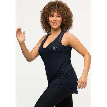 Dámské tričko Ulla Popken, Plus size Funkční top, rychleschnoucí, výstřih do V, bez rukávů pro plnoštíhlé nadměrná velikost, 818476130-1130, modrý, 50/52, Nadměrné velikosti, Plus size oblečení, Oblečení pro boubelky, Oblečení pro baculky, Oblečení pro plnoštíhlé, Oble