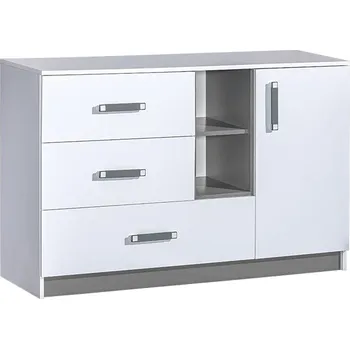 Komoda TRUFEL 7- Komoda 130 (Trafiko 7) - bílá/šedá (DO) (K150-Z)