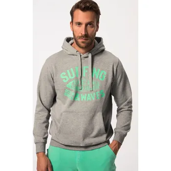 Pánská mikina JP1880, Plus size Mikina s kapucí, potisk na hrudi, do 8XL pro plnoštíhlé nadměrná velikost, 825956123-1453, šedý, 4XL, Plus size oblečení, Oblečení pro vysoké muže, Nadměrné velikosti, Oblečení pro plnoštíhlé.