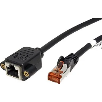 Síťový kabel goobay S/FTP patchkabel prodlužovací kat. 6, RJ45 M-F, 0,5m, černý (65636) - 21.92.0260