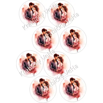 Jedlá dekorace na dort Fondánový list A4 motiv "Kolečko " na vykrajovátko 7 cm