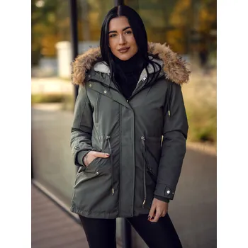 Khaki dámská zimní bunda parka s kapucí 2v1 Bolf 16M9199 - S