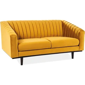 Pohovka ANDREAS 2 VELVET - 2pohovka , látka HOŘČICOVÁ -CURRY Bluvel 68/ dřevo wenge - (ASPREY2VCU68=1balík) (S) (K250-E)