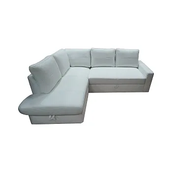 Sedací souprava MIAMI (MODERN) -Levá sedací soupra ,korpus eco/sedák, opěrák kůže Madras White kolekce "B" (PY)(K250-E)