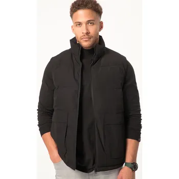 Pánská bunda STHUGE, Plus size STHUGE prošívaná vesta, kolekce outdoor, stojáče, zip, do 8XL pro plnoštíhlé nadměrná velikost, 821232100-1452, černý, 3XL, Plus size oblečení, Oblečení pro vysoké muže, Nadměrné velikosti, Oblečení pro plnoštíhlé.