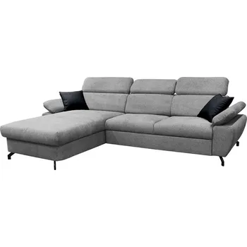 Sedací souprava OPTIMAL II TRENDY - Levá sedací souprava látka ŠEDÁ BUBBLE 6/ polštářky BUBLE 17 černá (OMEGA =3BALÍKY)(FI) kolekce - "F"(K250) NOVÁ LÁTKA