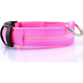 Obojek pro psa Palkar svítící obojek z popruhu pro psy 18-27 cm x 15 mm růžová (Palkar svítící obojek z popruhu pro psy 18-27 cm x 15 mm růžová)