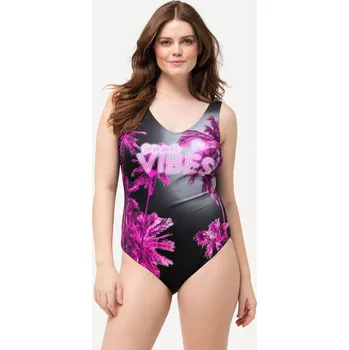 Dámské plavky Ulla Popken, Plus size Plavky, Summer Vibes, bez měkkých košíčků, řasení pro plnoštíhlé nadměrná velikost, 827683100-1008, černý, 44, Nadměrné velikosti, Plus size oblečení, Oblečení pro boubelky, Oblečení pro baculky, Oblečení pro plnoštíhlé, Oblečení pr