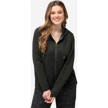 Ulla Popken, Plus size Bunda s kapucí, metalický efekt, struktura, dlouhé rukávy pro plnoštíhlé nadměrná velikost, 832091100-1128, šedý, 42/44, Nadměrné velikosti, Plus size oblečení, Oblečení pro boubelky, Oblečení pro baculky, Oblečení pro plnoštíhlé, O