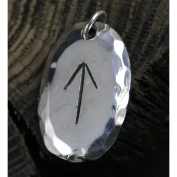 Přívěsek Drakkaria TEIWAZ - Tiwaz, runa, stříbrný přívěsek, Ag 925